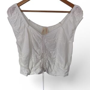 Marisol White Ruched Crop Top – Size L